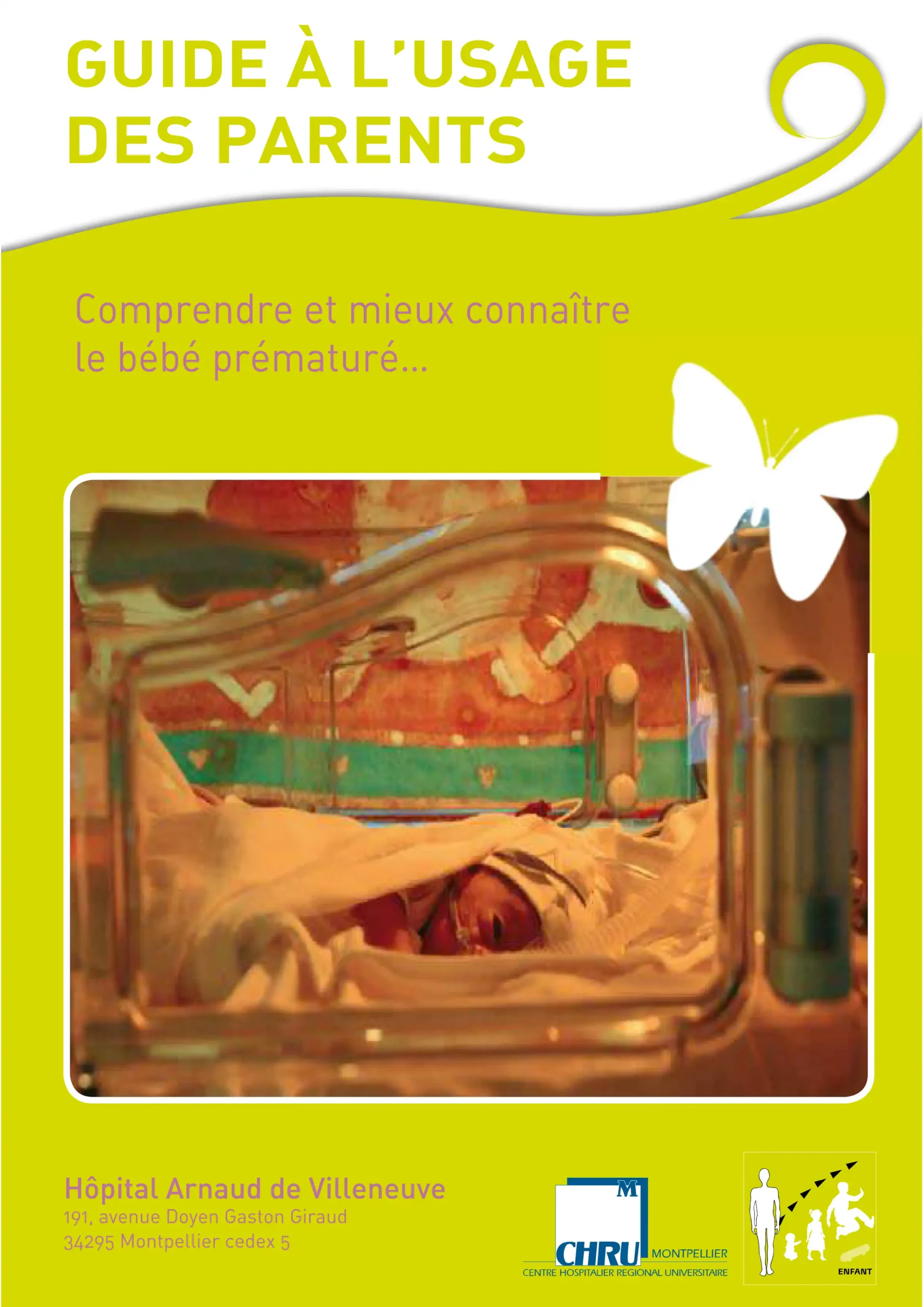 Page d'accueil du Guide à l'usage des parents pour Comprendre le comportement du bébé prématuré