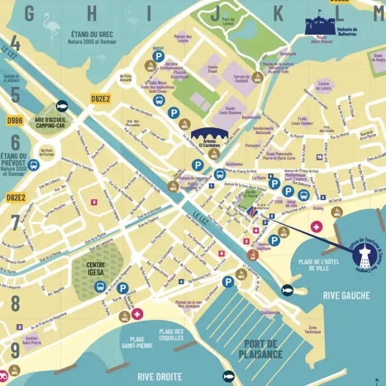 Plan de situation Office de Tourisme & des Congrès Palavas-les-Flots - Phare de la Méditerranée