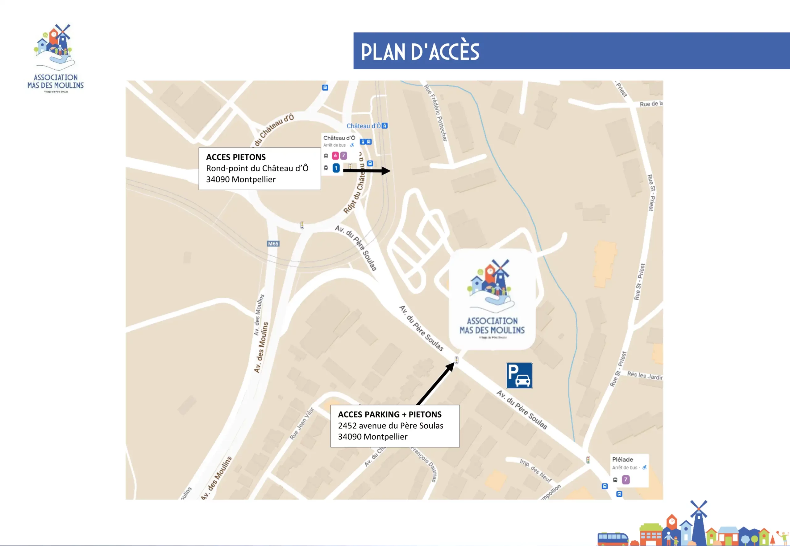 Plan de situation formation Soins de Développement Individualisés Mas des Moulins